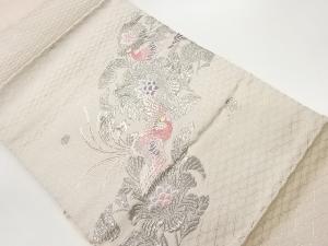 花唐草に鳥模様織出し名古屋帯